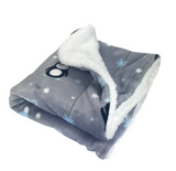 Double Layered Ultra Thick Plush Penguins Blanket