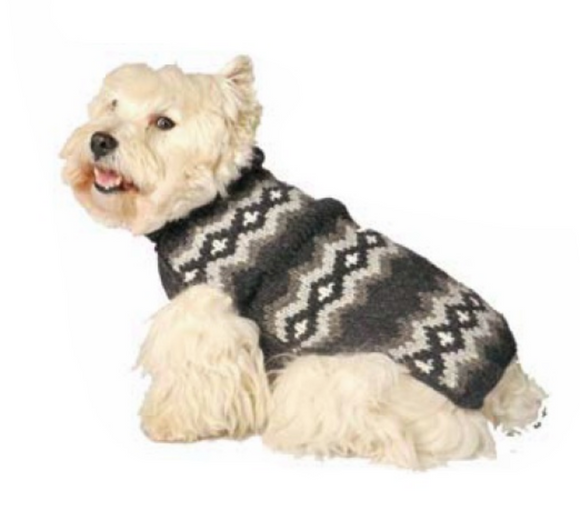 Apres Ski ~ Grey Diamonds Dog Sweater - Le Pet Luxe