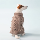 Handmade Knit Sweater Taupe for Dogs | Le Pet Luxe