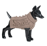 Handmade Knit Sweater Taupe For Pet 