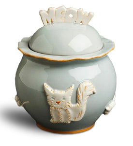 Cat Treat Jar - French Grey - Le Pet Luxe