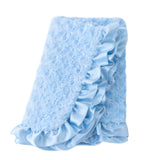 Baby Ruffle Dog Blanket ~ Baby Blue - Le Pet Luxe