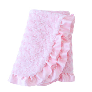 Baby Ruffle Dog Blanket ~ Baby Pink