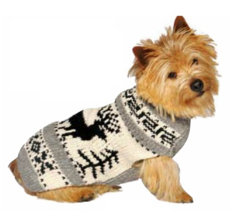 Apres Ski ~ Reindeer Shawl Dog Sweater | Le Pet Luxe