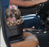 Bucket Seat Booster ~ Chocolate/Jaguar Swirl 20" - Le Pet Luxe