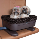 Bucket Seat Booster ~ Chocolate/Chocolate Swirl 20" - Le Pet Luxe