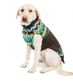 Charcoal Fairisle Wool Dog Sweater - Le Pet Luxe