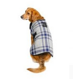 Grey/Blue Plaid Dog Blanket Coat - Le Pet Luxe