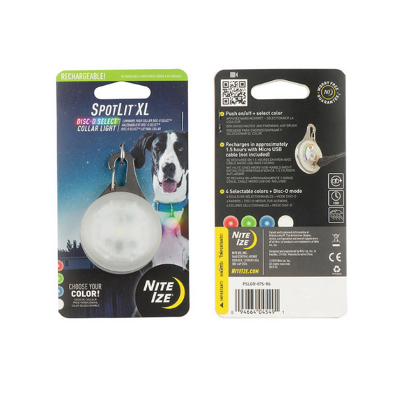 SpotLit XL Rechargeable Collar Light - Disco-O Select - Le Pet Luxe
