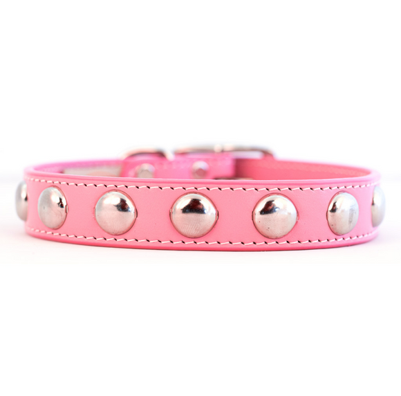 Silver Studded Collar ~ Pink
