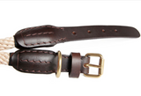 Rope And Leather Collar With Buckle ~ Red