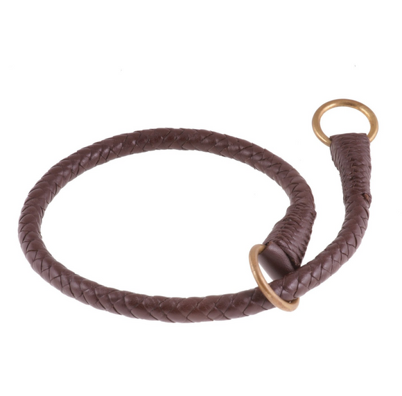 Braided Leather Slip Collars ~ Natural Colors