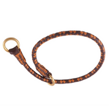 Braided Leather Slip Collars ~ Brown Mix