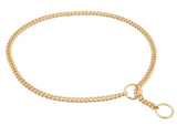 Slip Curve Show Chain Collar ~ Gold Plated Metal Chain