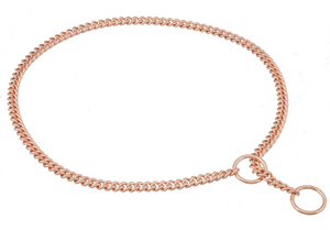 Slip Curve Show Chain Collar ~ Rose Gold Plated Metal Chain