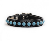 Cabochon Collar – Turquoise on Tan Suede