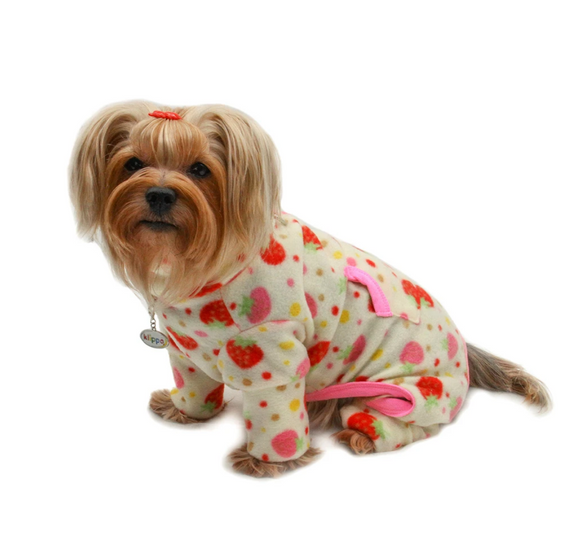 Yummy Strawberry Fleece Turtleneck Pajamas