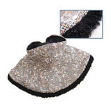Adorable hooded cape with glittery fur trim