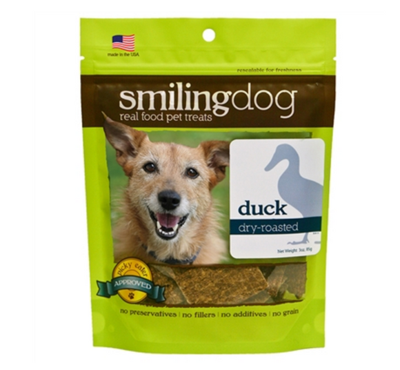 Smiling Dog Dry-Roasted Duck Treats - Grain Free, Limited Ingredient Dog Treats