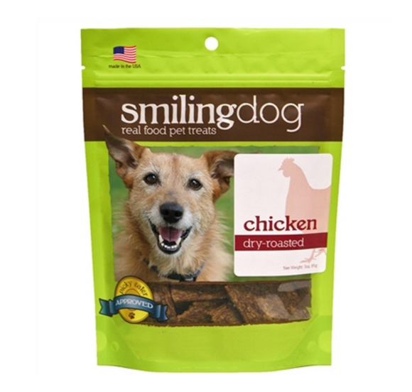 Smiling Dog Dry-Roasted Chicken Treats - Grain Free, Limited Ingredient Dog Treats