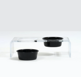 Medium Clear Double Dog Bowl Feeder with Color Bowls