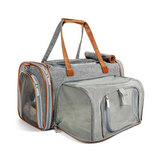 Gold Series Mini Expandable Airline Capable Pet Carrier - Low Profile, Soft Sided Premium Tote - Charcoal Ash