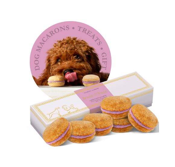 Raspberry Dog Macarons (Box Of 6)