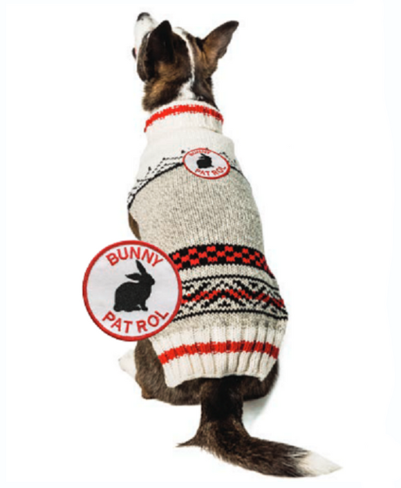Bunny Patrol Wool Dog Sweater