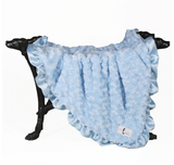 Baby Ruffle Dog Blanket ~ Baby Blue