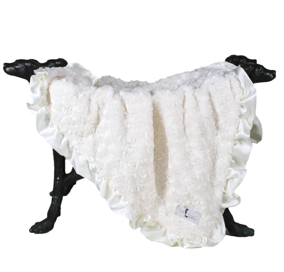 Baby Ruffle Dog Blanket ~ Cream