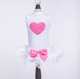 Lacey Puff Heart Dog Dress ~ Red