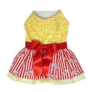 Movie Theater Popcorn Dog Dress with Matching Leash