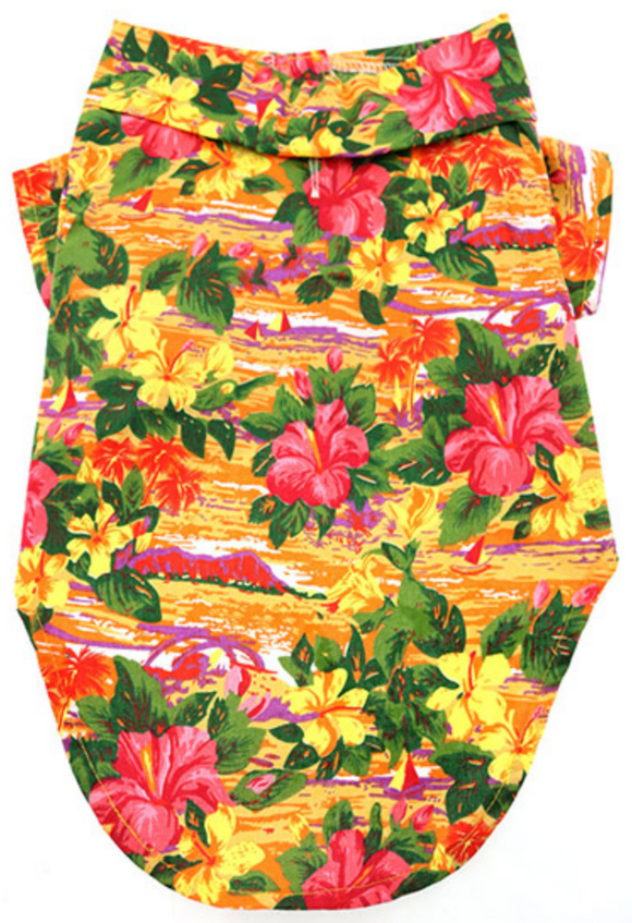 Hawaiian Camp Shirt – Sunset Hibiscus
