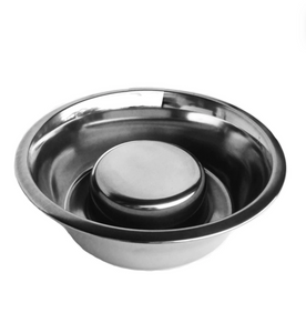 Slow Feed Dog Bowl with Rubber Ring
