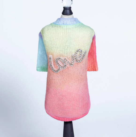 Love Dog Sweater: Rainbow