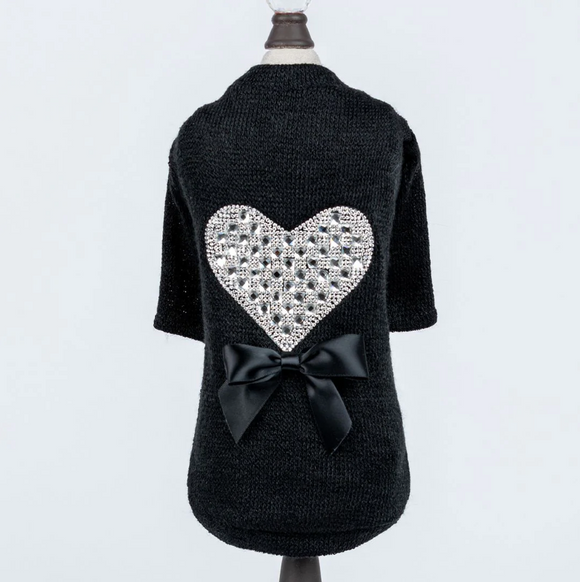 Black Heart Sweater For Dog | Le Pet Luxe