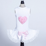 Lacey Puff Heart Dog Dress ~ Red