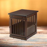 Wooden End Table Crate ~ Dark Brown - Le Pet Luxe