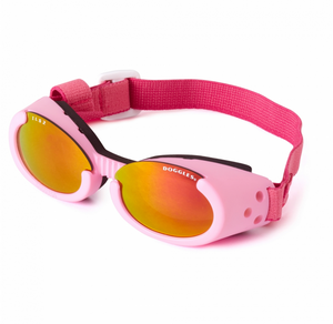 Interchangeable Lens Dog Sunglasses ~ Pink Frame with Sunset Mirror Lens - Le Pet Luxe