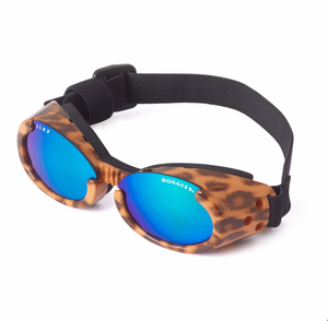 Interchangeable Lens Dog Sunglasses ~ Leopard Frame with Mirror Green Lens - Le Pet Luxe