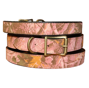 Camouflage Leather Dog Collar ~ Pink - Le Pet Luxe