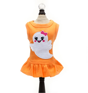 Ms. Boo Dress - Orange - Le Pet Luxe
