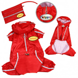 Raincoat Bodysuit with Reflective Stripes & Matching Pouch - Le Pet Luxe