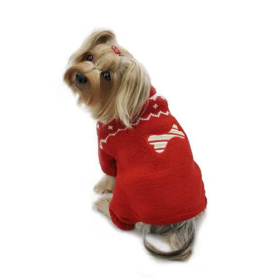 Candy Cane Bone Holiday Sweater Bodysuit - Le Pet Luxe