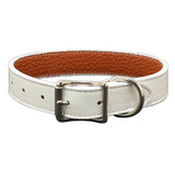 Tuscan Leather Dog Collar ~ Natural Colors - Le Pet Luxe