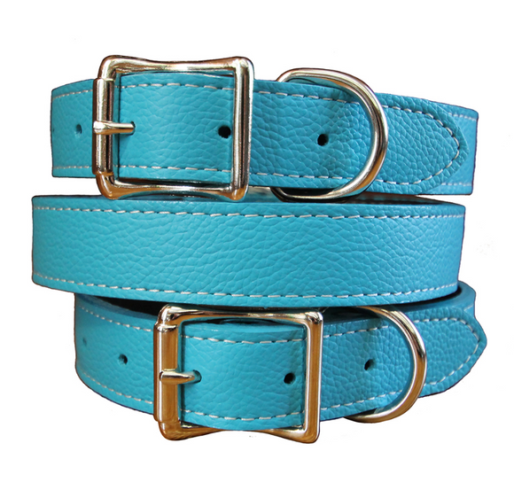 Tuscan Leather Dog Collar ~ Pastel Colors - Le Pet Luxe