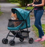 Happy Trails No Zip Pet Stroller ~ Emerald - Le Pet Luxe