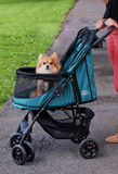 Happy Trails No Zip Pet Stroller ~ Emerald - Le Pet Luxe