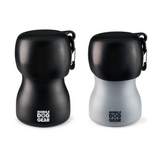 Two Stainless Steel Dog Water Bottles for small dogs, 9.5 Oz (Black & Grey) - Le Pet Luxe
