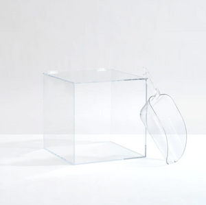 Clear Storage Bin with Lift Up Lid & Scoop